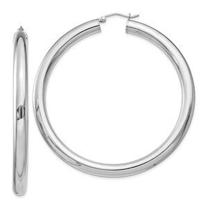 5mm Sterling Silver, Extra Large Round Hoop Earrings, 60mm (2 3/8 In)